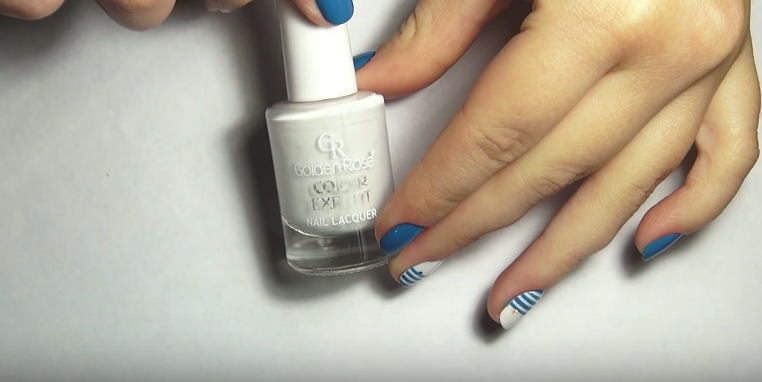 white polish for striped nails