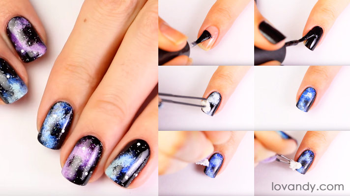 Galaxy nails art