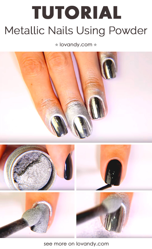 first tutorial for metallic nails