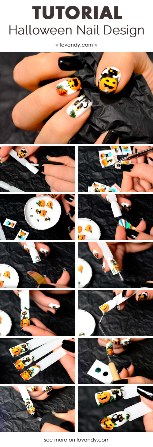 halloween nail art how to step by step