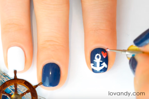 anchor toe nail design