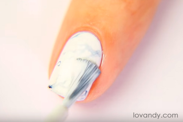 cover the whole nail with white nail polish 