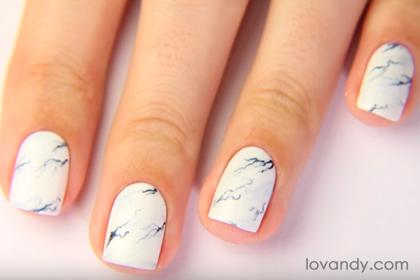 your white marble nails