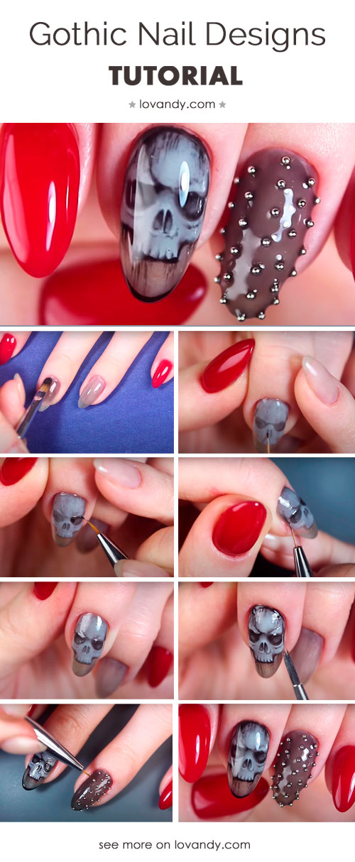 tutorial gothic nails design