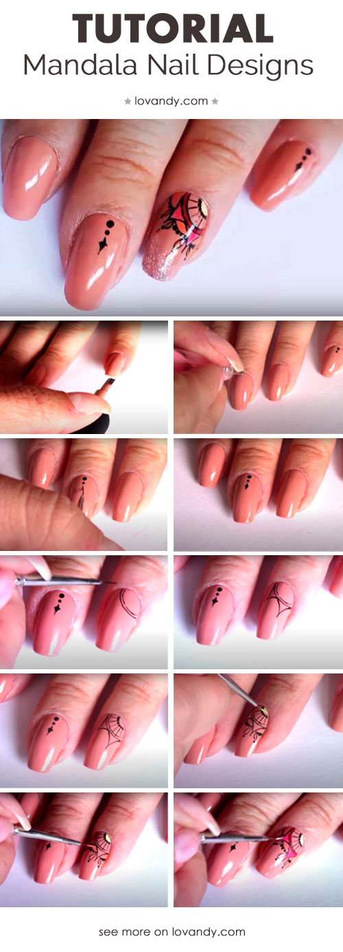 tutorial mandala nails design
