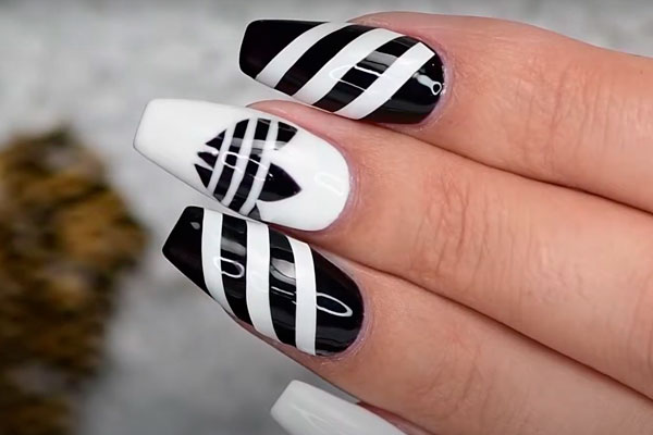 mini Ramen wassen Vervolgen Adidas Nails Design: How to Make Step by Step