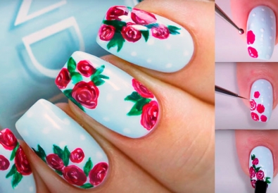 rose nails design