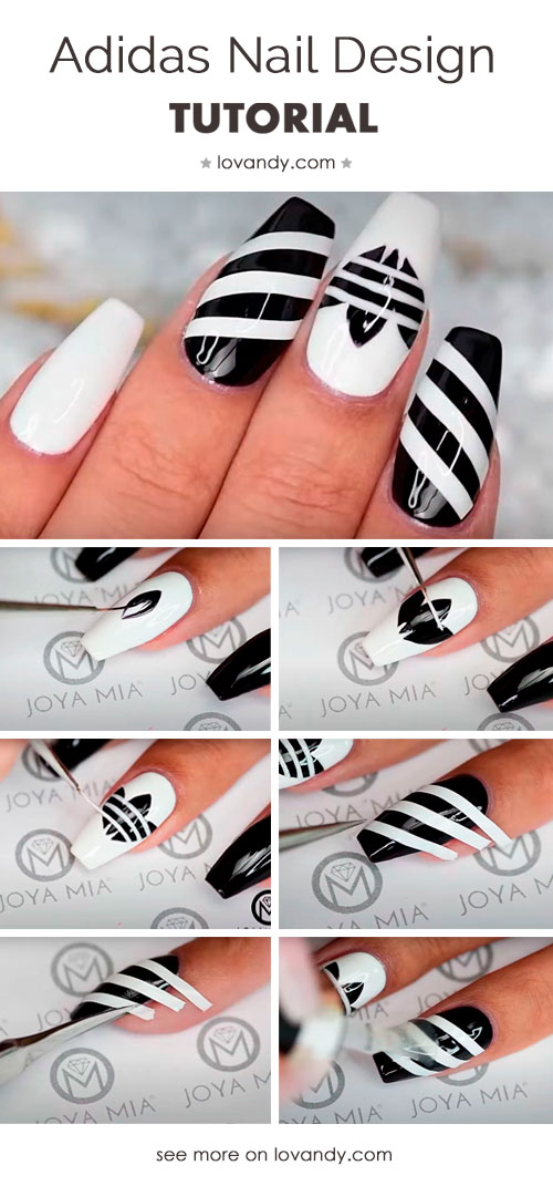 Adidas Nails Design: How Make Step by