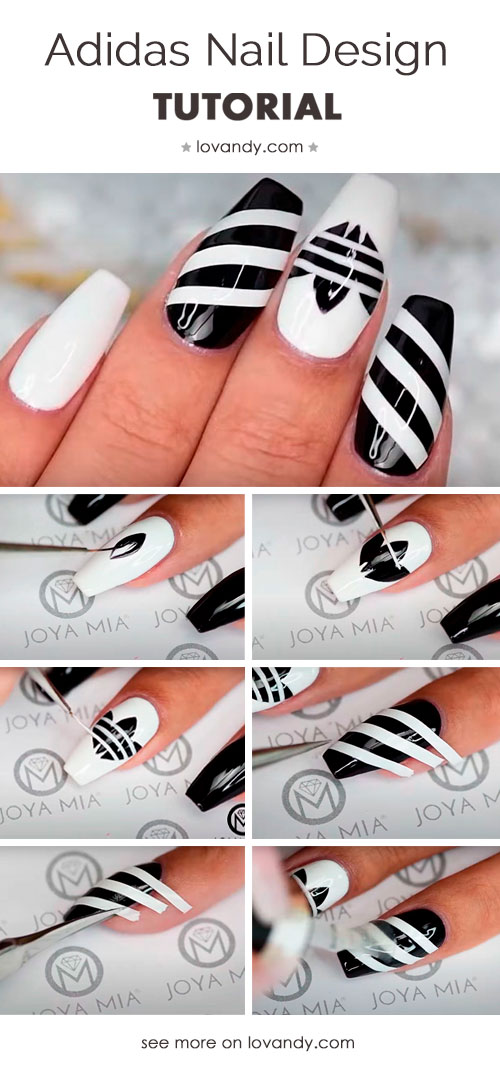 comerciante defensa creciendo Adidas Nails Design: How to Make Step by Step